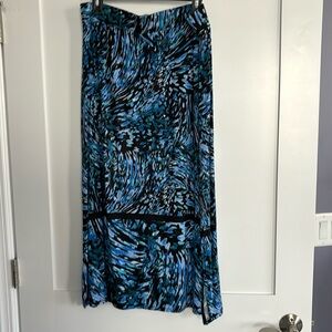 Long blue & black skirt